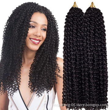 Wholesale Passion Twist Crochet Hair Extensions Long Curly Wavy Ombre Passion Water Braiding Hair 18inch 80g Synthetic Fiber